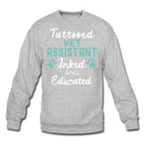 Vet Assistant- Inked and Educated Crewneck Sweatshirt-Unisex Crewneck Sweatshirt | Gildan 18000-I love Veterinary