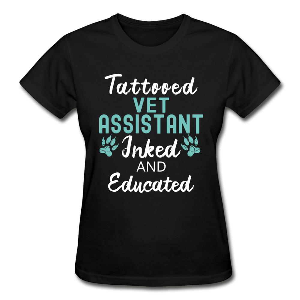 Vet Assistant- Inked and Educated Gildan Ultra Cotton Ladies T-Shirt-Ultra Cotton Ladies T-Shirt | Gildan G200L-I love Veterinary