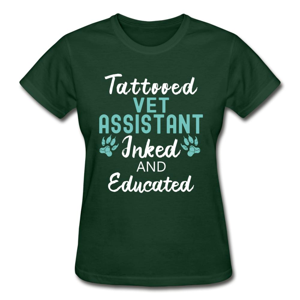Vet Assistant- Inked and Educated Gildan Ultra Cotton Ladies T-Shirt-Ultra Cotton Ladies T-Shirt | Gildan G200L-I love Veterinary