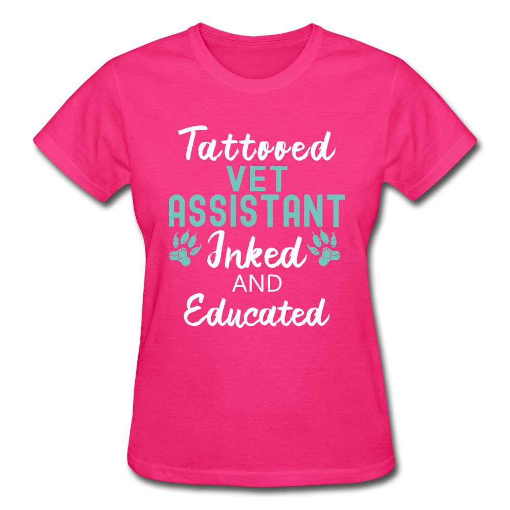 Vet Assistant- Inked and Educated Gildan Ultra Cotton Ladies T-Shirt-Ultra Cotton Ladies T-Shirt | Gildan G200L-I love Veterinary