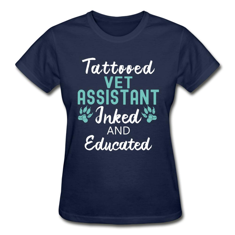 Vet Assistant- Inked and Educated Gildan Ultra Cotton Ladies T-Shirt-Ultra Cotton Ladies T-Shirt | Gildan G200L-I love Veterinary