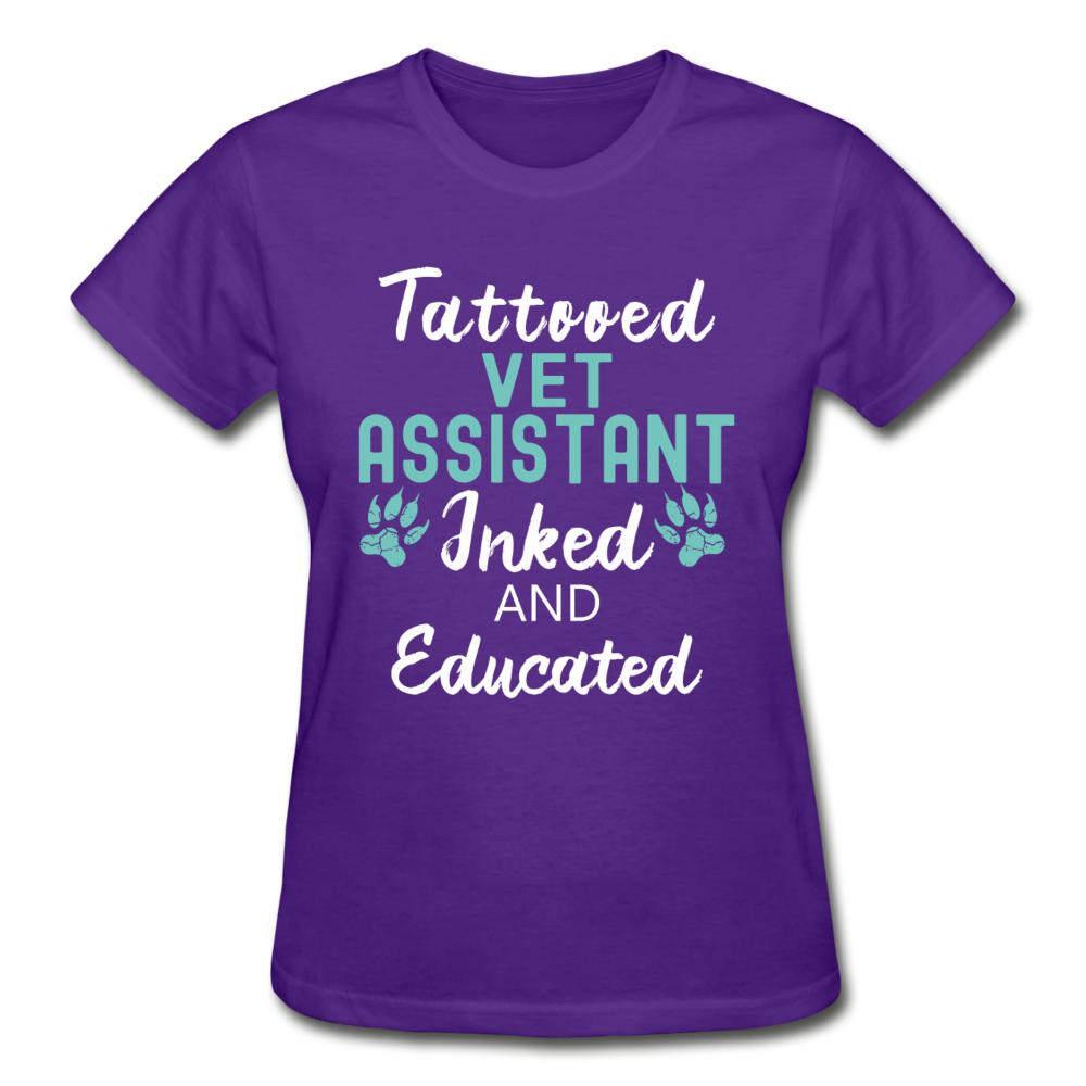 Vet Assistant- Inked and Educated Gildan Ultra Cotton Ladies T-Shirt-Ultra Cotton Ladies T-Shirt | Gildan G200L-I love Veterinary