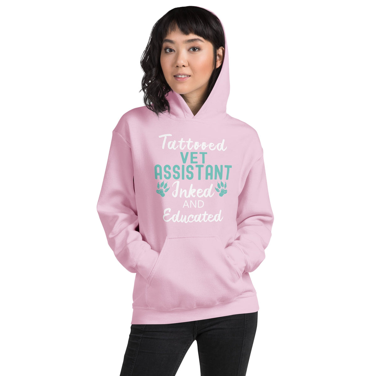 Vet Assistant Inked and Educated Unisex Hoodie-Unisex Hoodie | Gildan 18500-I love Veterinary