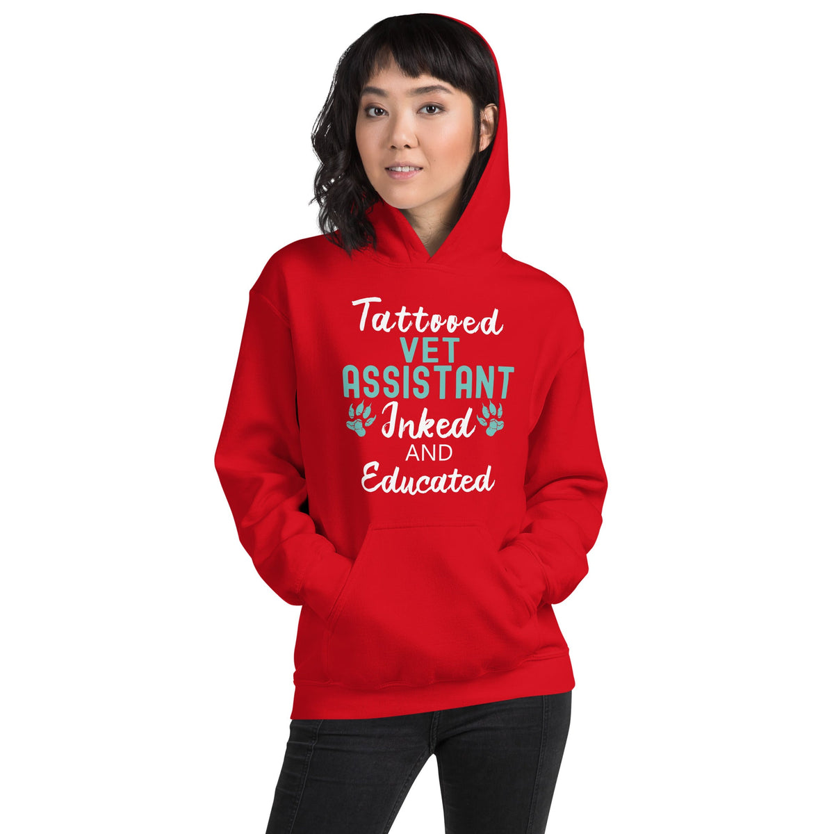 Vet Assistant Inked and Educated Unisex Hoodie-Unisex Hoodie | Gildan 18500-I love Veterinary