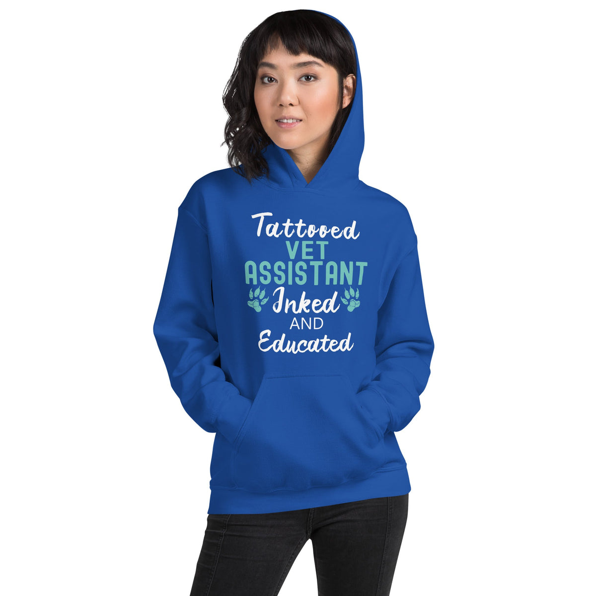 Vet Assistant Inked and Educated Unisex Hoodie-Unisex Hoodie | Gildan 18500-I love Veterinary
