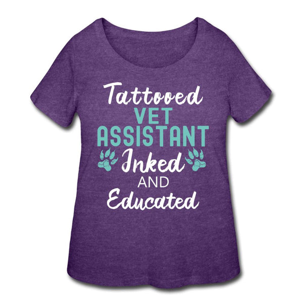 Vet Assistant- Inked and Educated Women's Curvy T-shirt-Women’s Curvy T-Shirt | LAT 3804-I love Veterinary