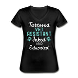 Vet Assistant- Inked and Educated Women's V-Neck T-Shirt-Women's V-Neck T-Shirt | Fruit of the Loom L39VR-I love Veterinary