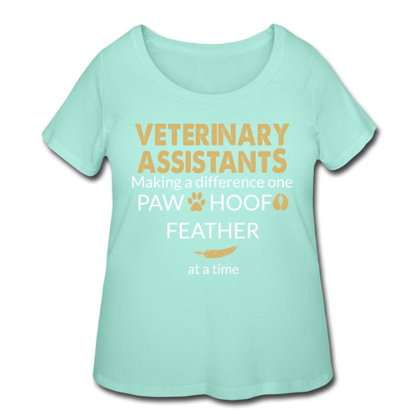 Vet Assistant- Making a Difference Women's Curvy T-shirt-Women’s Curvy T-Shirt | LAT 3804-I love Veterinary