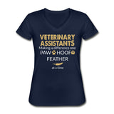 Vet Assistant- Making a Difference Women's V-Neck T-Shirt-Women's V-Neck T-Shirt | Fruit of the Loom L39VR-I love Veterinary