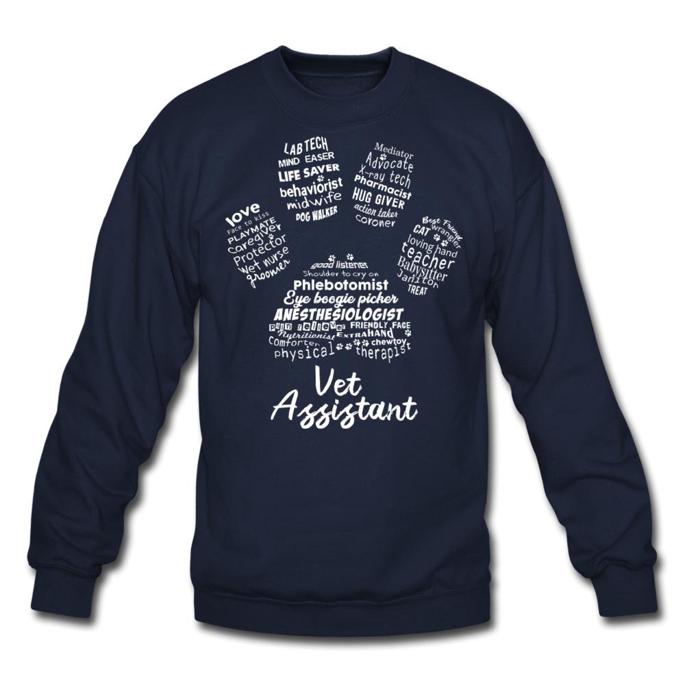 Vet Assistant Pawprint Crewneck Sweatshirt-Unisex Crewneck Sweatshirt | Gildan 18000-I love Veterinary