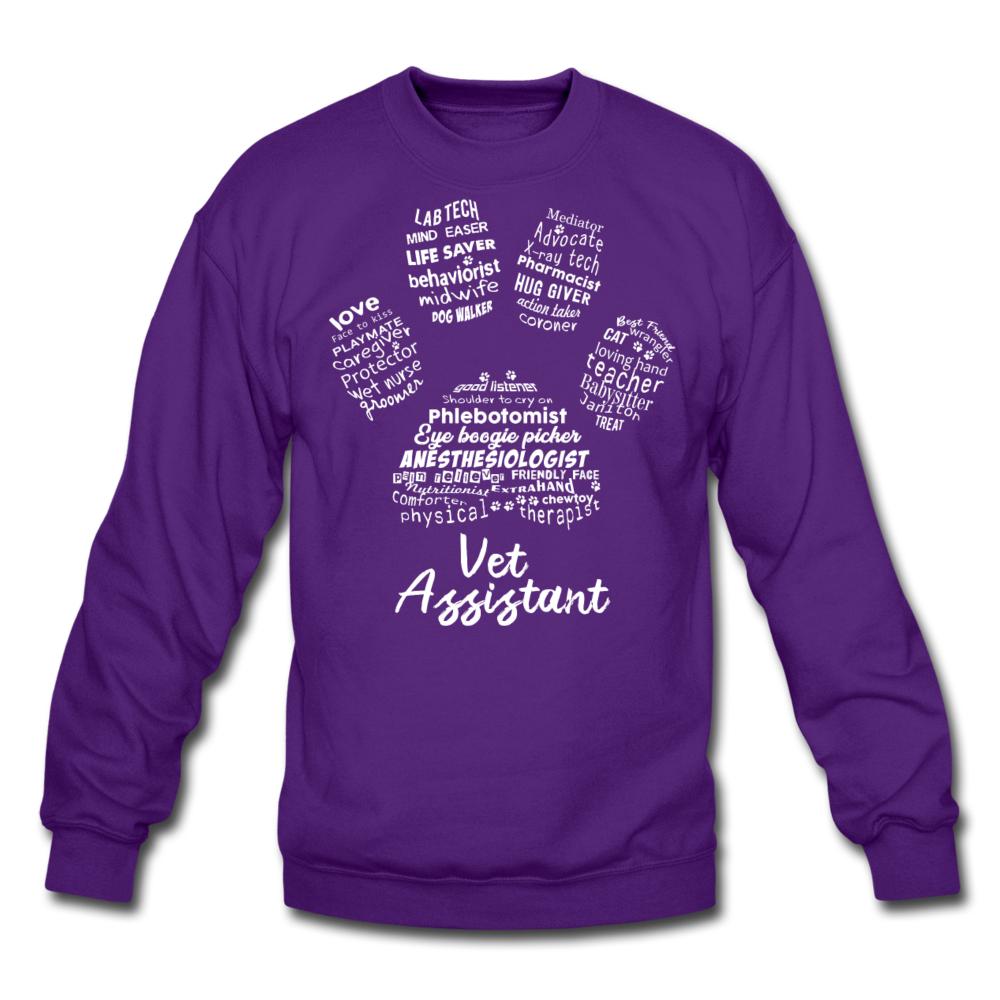 Vet Assistant Pawprint Crewneck Sweatshirt-Unisex Crewneck Sweatshirt | Gildan 18000-I love Veterinary