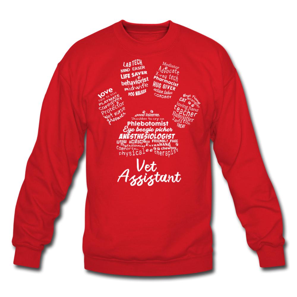 Vet Assistant Pawprint Crewneck Sweatshirt-Unisex Crewneck Sweatshirt | Gildan 18000-I love Veterinary