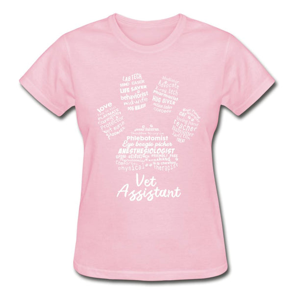 Vet Assistant Pawprint Gildan Ultra Cotton Ladies T-Shirt-Ultra Cotton Ladies T-Shirt | Gildan G200L-I love Veterinary