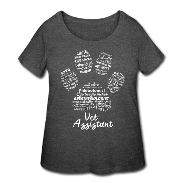 Vet Assistant Pawprint Women's Curvy T-shirt-Women’s Curvy T-Shirt | LAT 3804-I love Veterinary