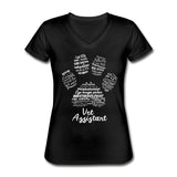Vet Assistant Pawprint Women's V-Neck T-Shirt-Women's V-Neck T-Shirt | Fruit of the Loom L39VR-I love Veterinary