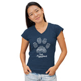 Vet Assistant Pawprint Women's V-Neck T-Shirt-Women's V-Neck T-Shirt | Fruit of the Loom L39VR-I love Veterinary