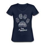 Vet Assistant Pawprint Women's V-Neck T-Shirt-Women's V-Neck T-Shirt | Fruit of the Loom L39VR-I love Veterinary