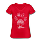 Vet Assistant Pawprint Women's V-Neck T-Shirt-Women's V-Neck T-Shirt | Fruit of the Loom L39VR-I love Veterinary