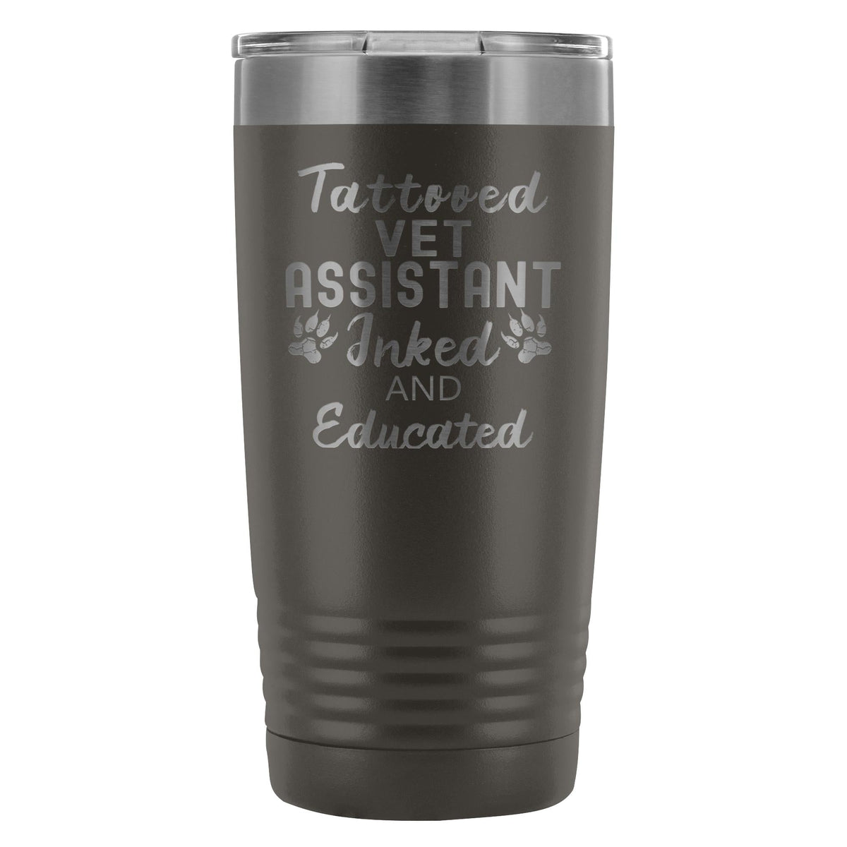 Vet Assistant- Tattooed, Inked and Educated 20oz Vacuum Tumbler-Tumblers-I love Veterinary