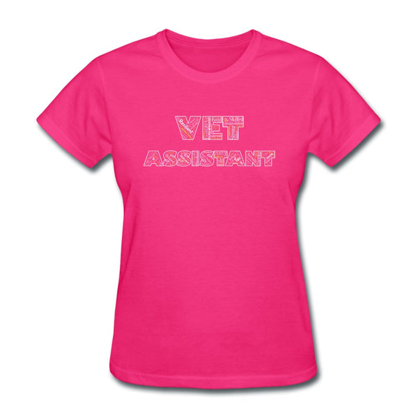 Vet Assistant Typography Gildan Ultra Cotton Ladies T-Shirt-Women's T-Shirt | Fruit of the Loom L3930R-I love Veterinary