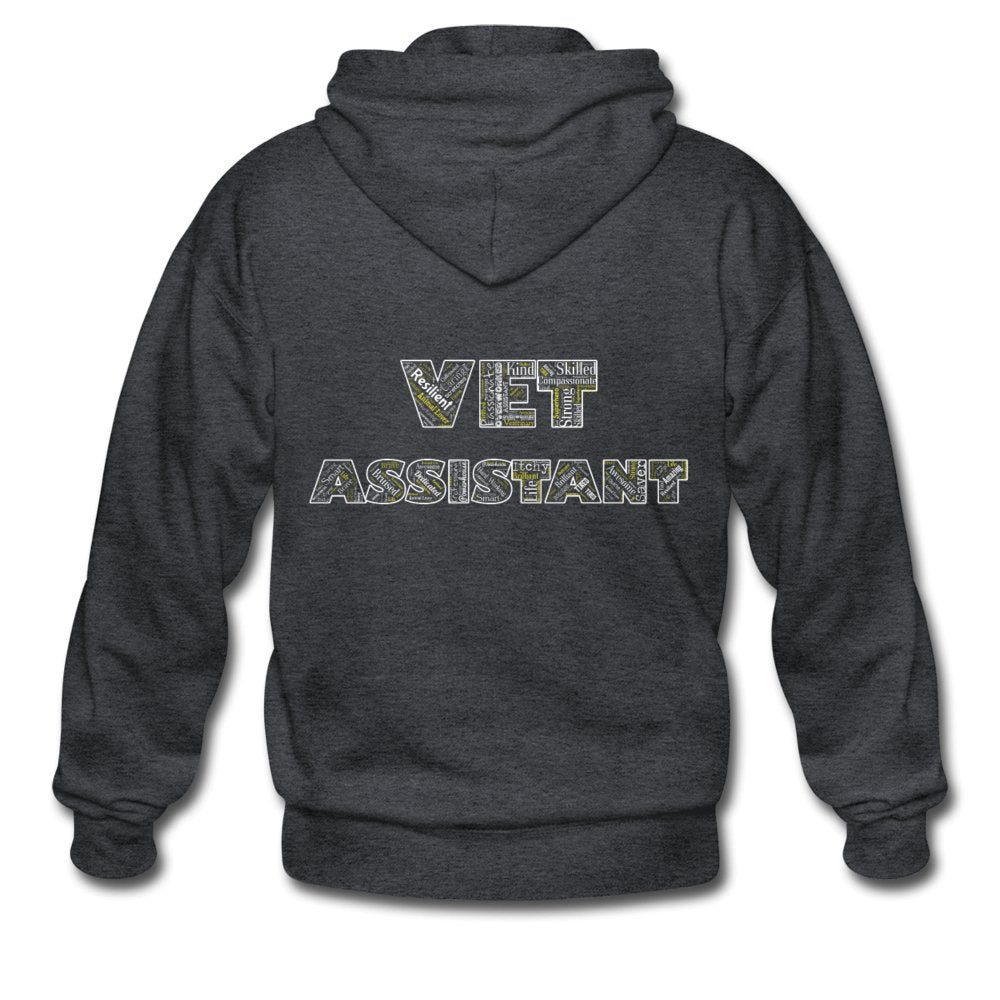 Vet Assistant Typography Unisex Zip Hoodie-Heavy Blend Adult Zip Hoodie | Gildan G18600-I love Veterinary