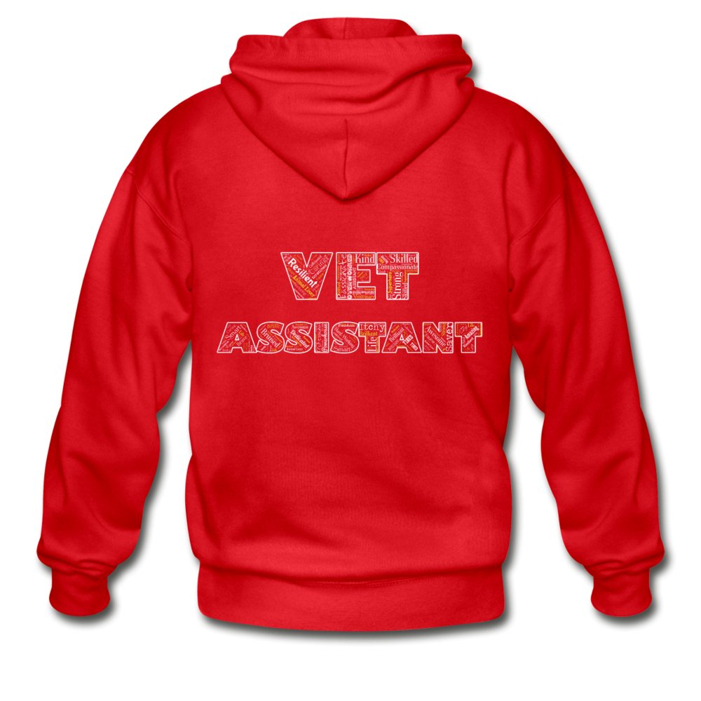 Vet Assistant Typography Unisex Zip Hoodie-Heavy Blend Adult Zip Hoodie | Gildan G18600-I love Veterinary