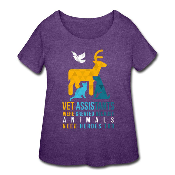 Vet assistants were created because animals need heroes too Women's Curvy T-shirt-Women’s Curvy T-Shirt | LAT 3804-I love Veterinary