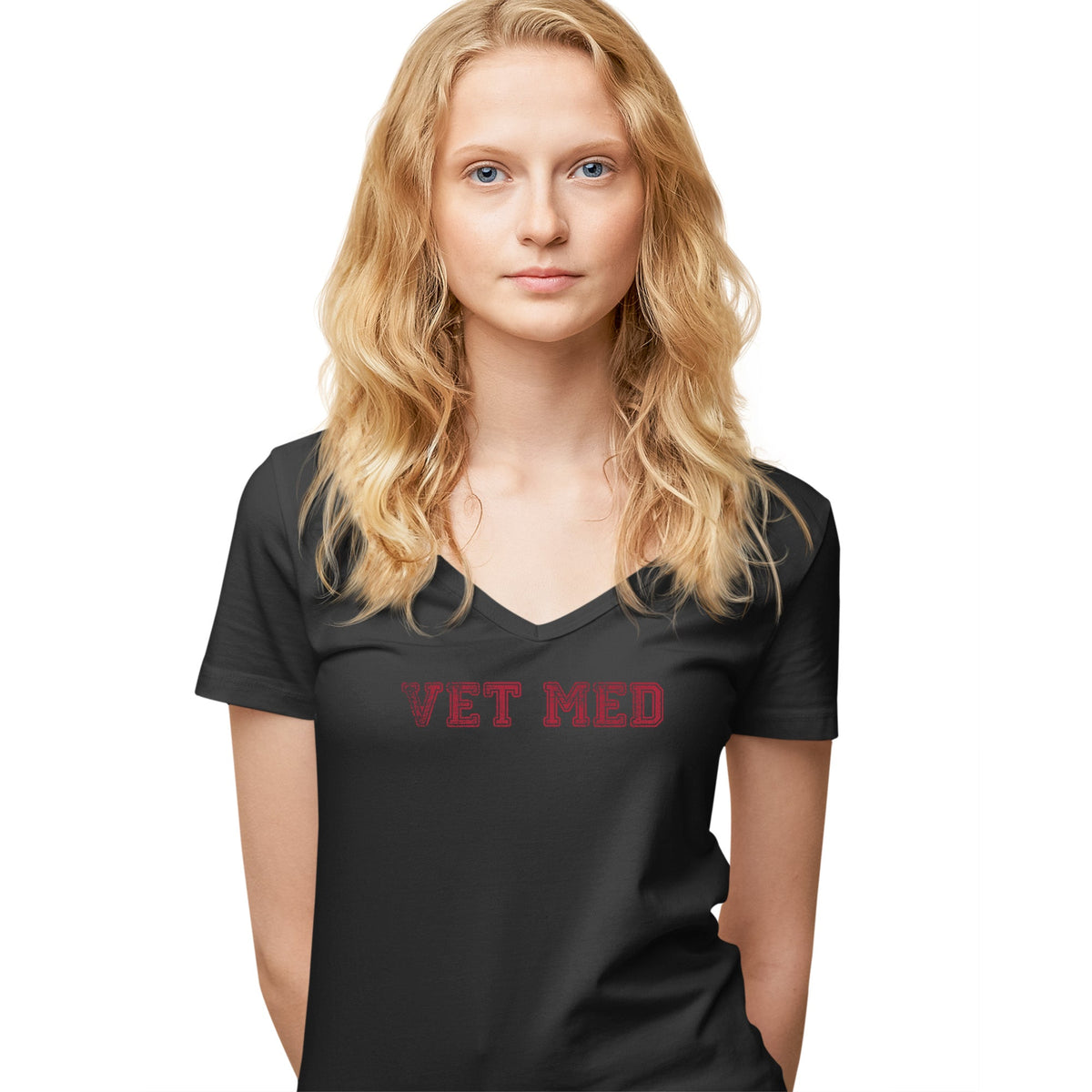 Vet med Women's V-Neck T-Shirt-Women's V-Neck T-Shirt | Fruit of the Loom L39VR-I love Veterinary