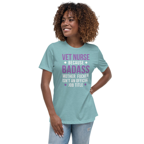 Vet Nurse because badass mother fucker isn't an official job title Gildan Ultra Cotton Ladies T-Shirt-I love Veterinary