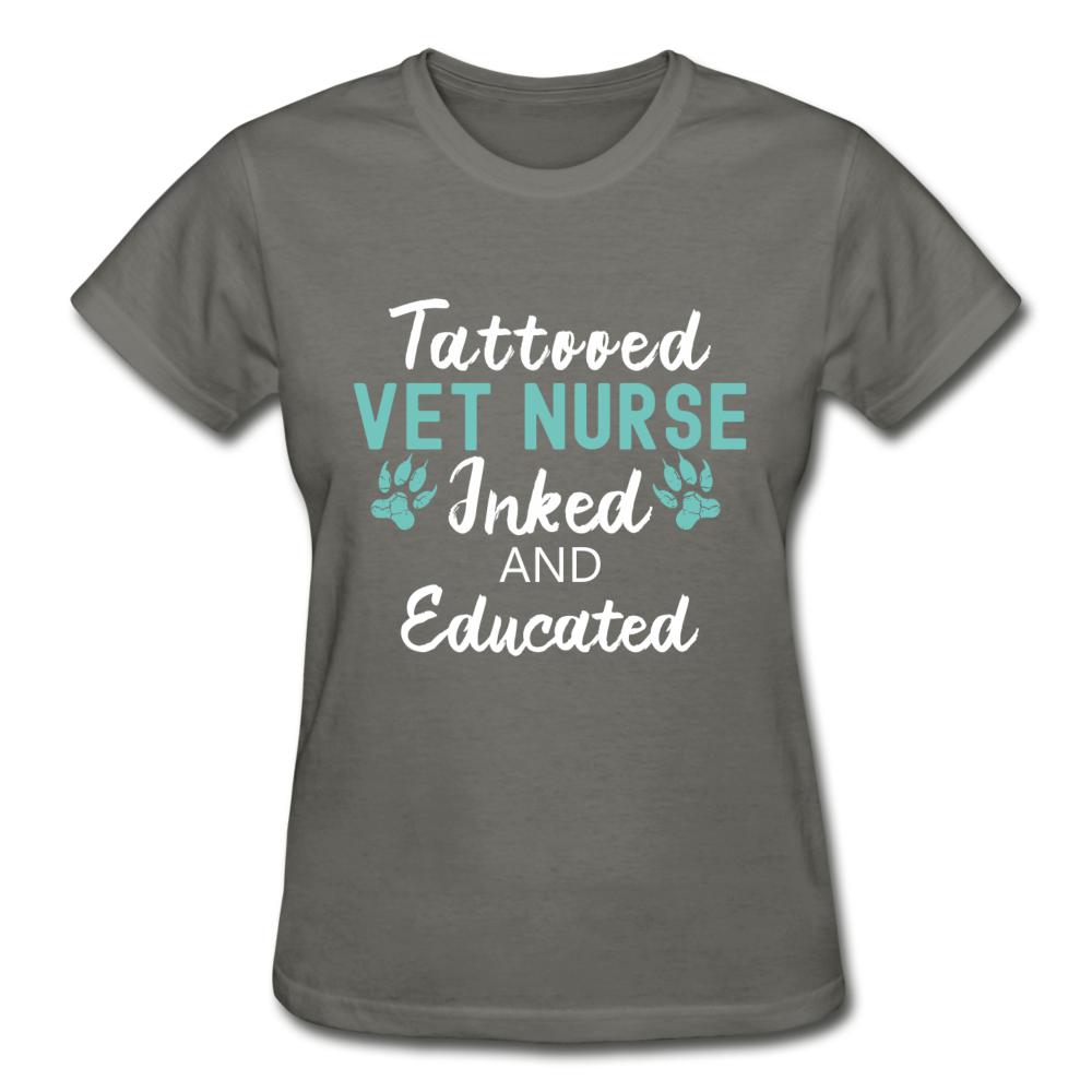Vet Nurse- Inked and Educated Gildan Ultra Cotton Ladies T-Shirt-Ultra Cotton Ladies T-Shirt | Gildan G200L-I love Veterinary