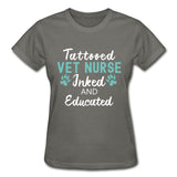 Vet Nurse- Inked and Educated Gildan Ultra Cotton Ladies T-Shirt-Ultra Cotton Ladies T-Shirt | Gildan G200L-I love Veterinary