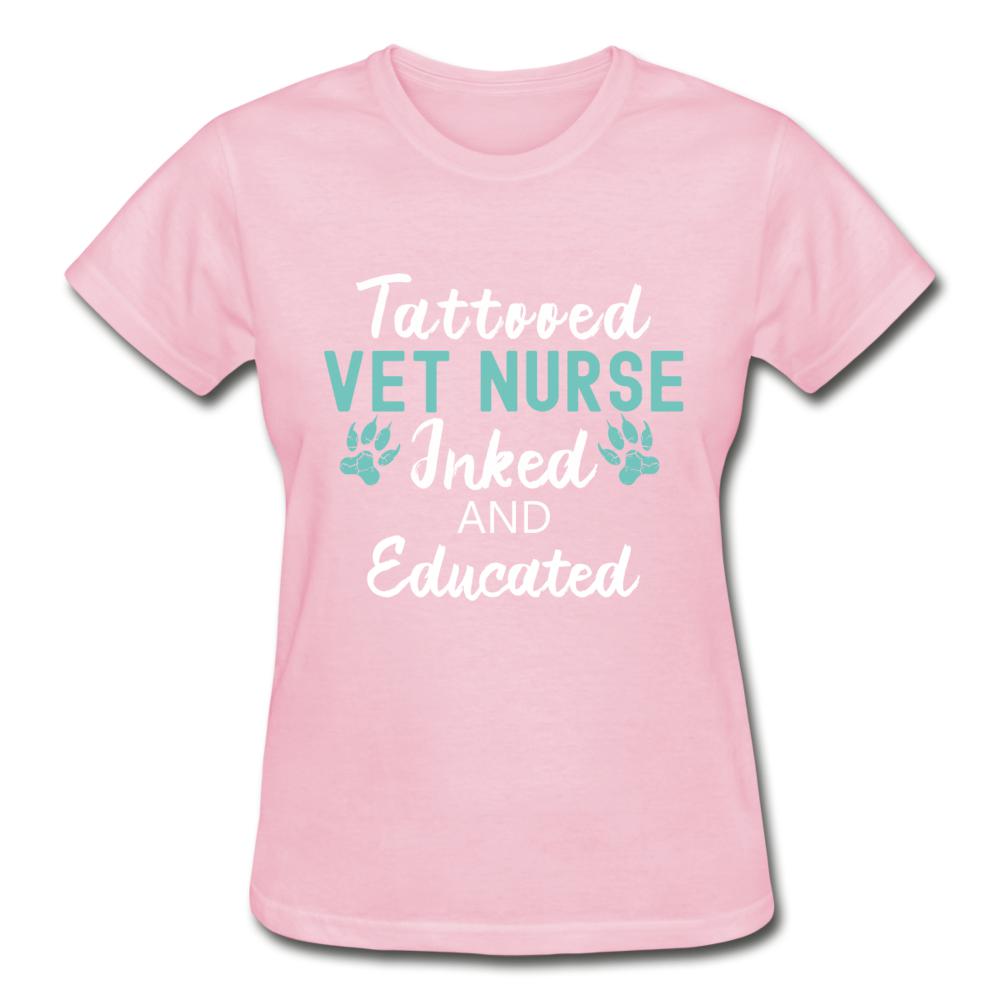 Vet Nurse- Inked and Educated Gildan Ultra Cotton Ladies T-Shirt-Ultra Cotton Ladies T-Shirt | Gildan G200L-I love Veterinary