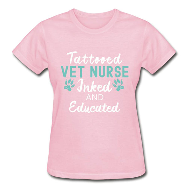 Vet Nurse- Inked and Educated Gildan Ultra Cotton Ladies T-Shirt-Ultra Cotton Ladies T-Shirt | Gildan G200L-I love Veterinary