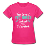 Vet Nurse- Inked and Educated Gildan Ultra Cotton Ladies T-Shirt-Ultra Cotton Ladies T-Shirt | Gildan G200L-I love Veterinary