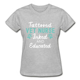 Vet Nurse- Inked and Educated Gildan Ultra Cotton Ladies T-Shirt-Ultra Cotton Ladies T-Shirt | Gildan G200L-I love Veterinary
