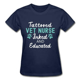 Vet Nurse- Inked and Educated Gildan Ultra Cotton Ladies T-Shirt-Ultra Cotton Ladies T-Shirt | Gildan G200L-I love Veterinary