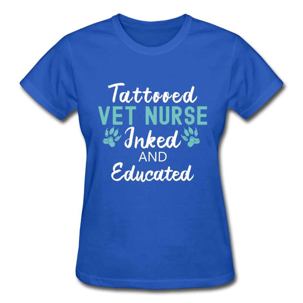 Vet Nurse- Inked and Educated Gildan Ultra Cotton Ladies T-Shirt-Ultra Cotton Ladies T-Shirt | Gildan G200L-I love Veterinary
