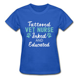 Vet Nurse- Inked and Educated Gildan Ultra Cotton Ladies T-Shirt-Ultra Cotton Ladies T-Shirt | Gildan G200L-I love Veterinary