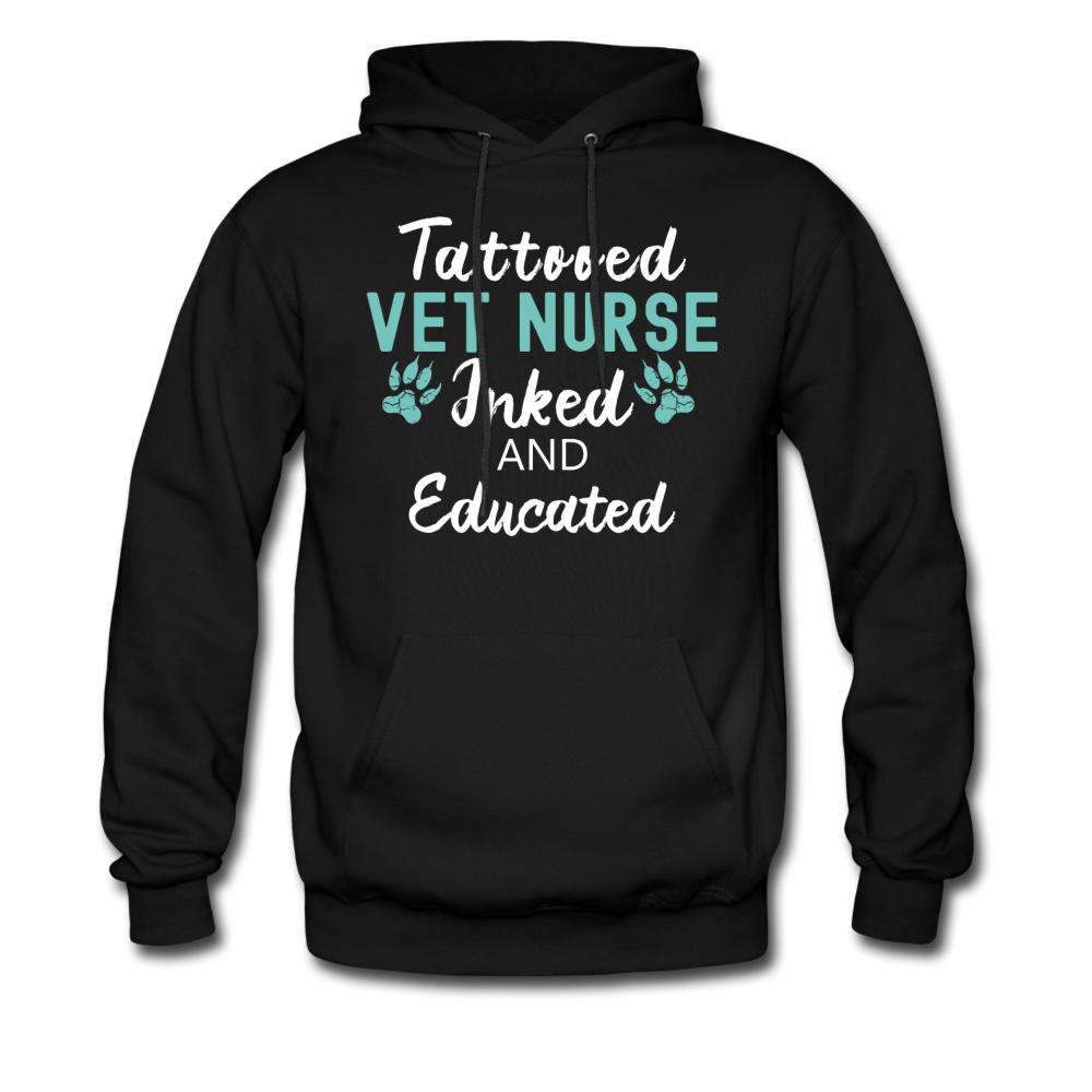 Vet Nurse Inked and Educated Unisex T-shirt-Men's Hoodie | Hanes P170-I love Veterinary