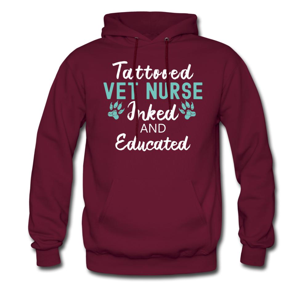 Vet Nurse Inked and Educated Unisex T-shirt-Men's Hoodie | Hanes P170-I love Veterinary