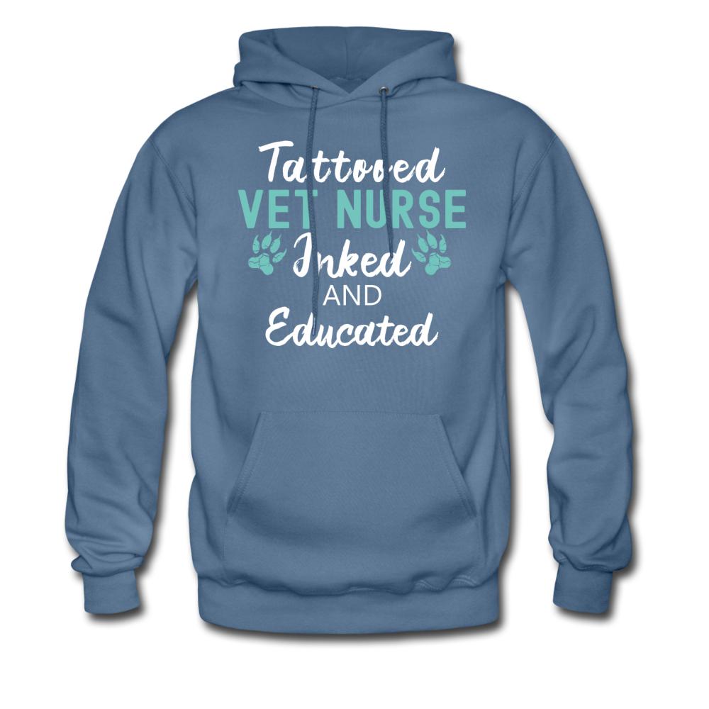 Vet Nurse Inked and Educated Unisex T-shirt-Men's Hoodie | Hanes P170-I love Veterinary