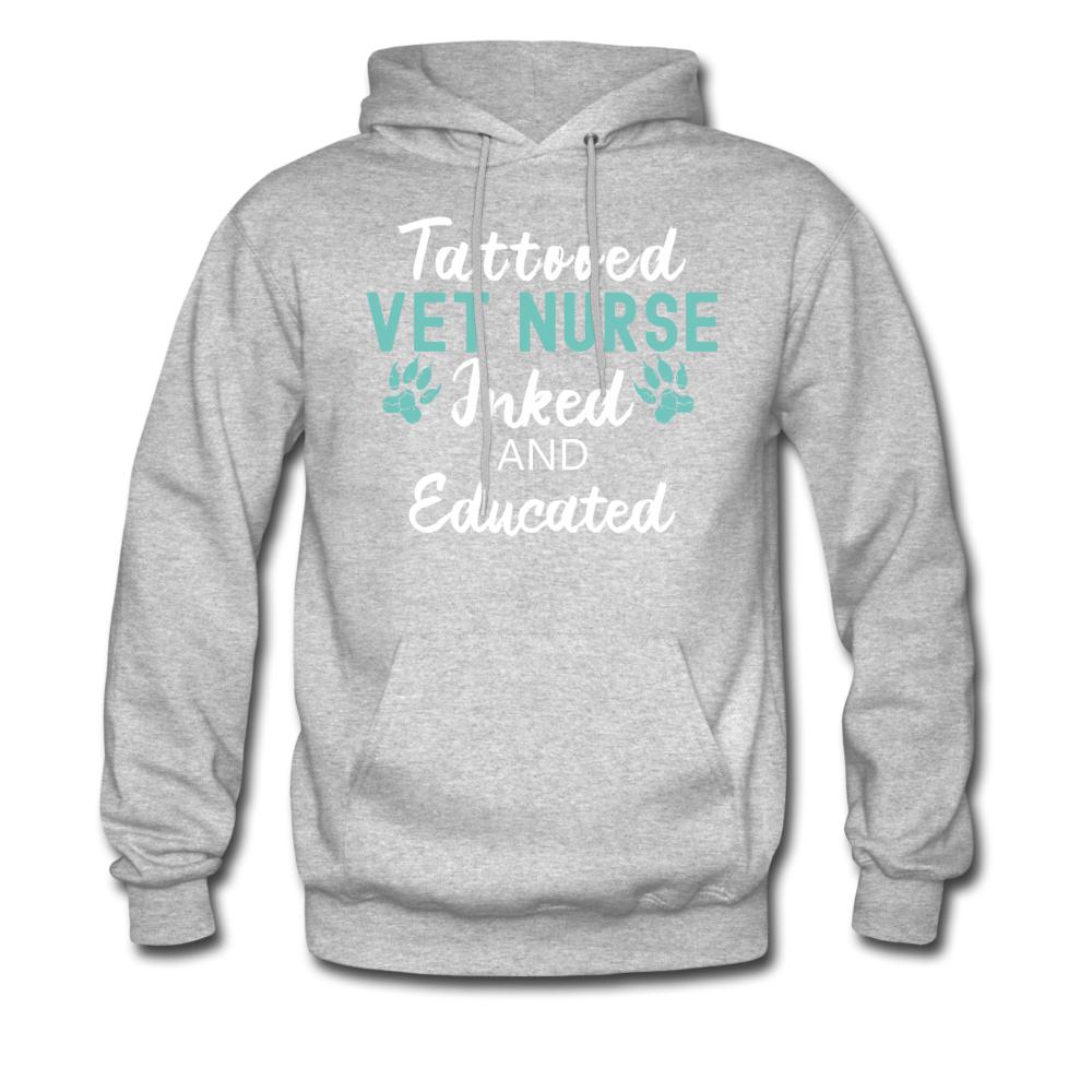 Vet Nurse Inked and Educated Unisex T-shirt-Men's Hoodie | Hanes P170-I love Veterinary
