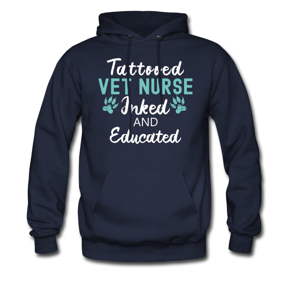 Vet Nurse Inked and Educated Unisex T-shirt-Men's Hoodie | Hanes P170-I love Veterinary