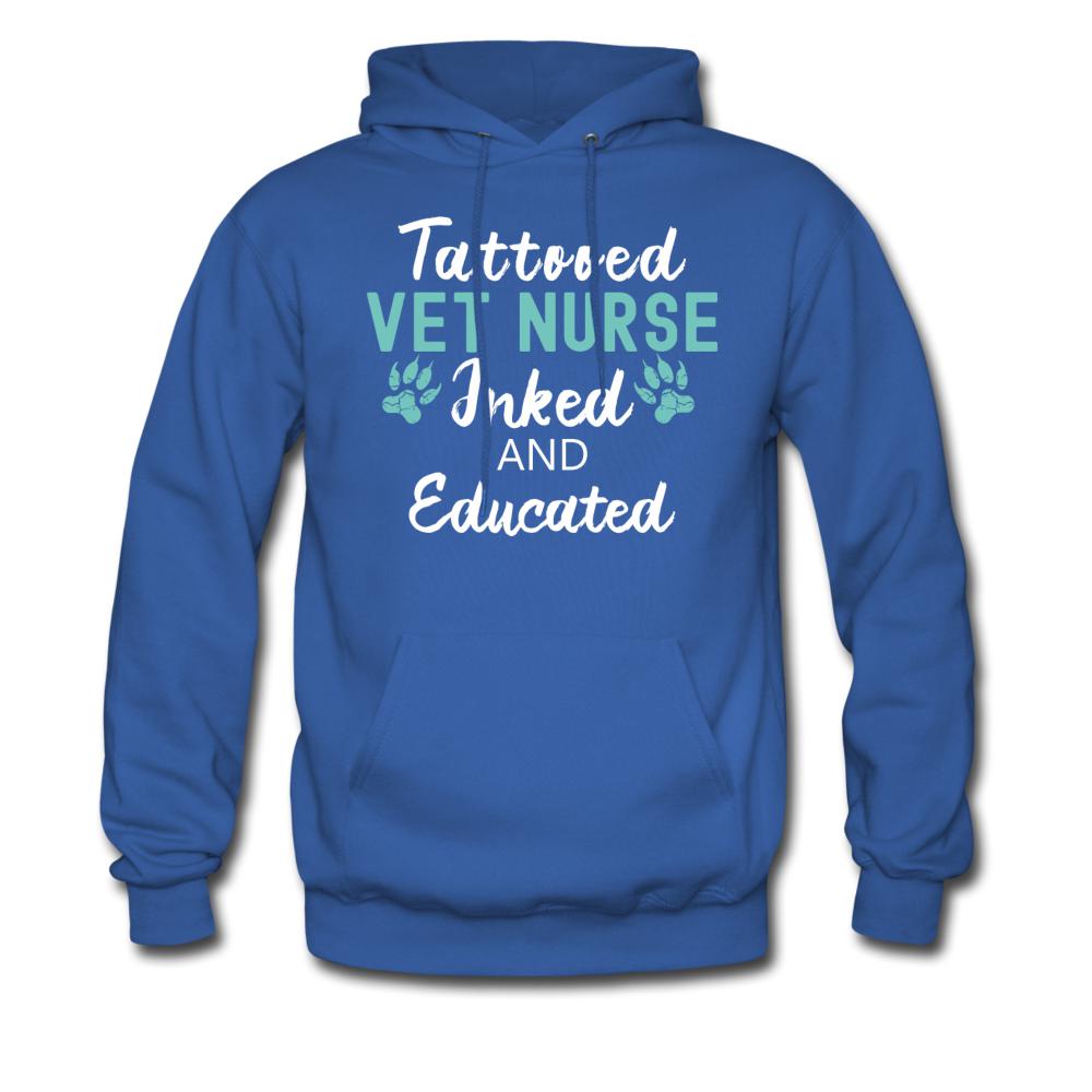 Vet Nurse Inked and Educated Unisex T-shirt-Men's Hoodie | Hanes P170-I love Veterinary