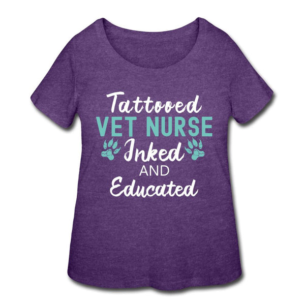 Vet Nurse- Inked and Educated Women's Curvy T-shirt-Women’s Curvy T-Shirt | LAT 3804-I love Veterinary