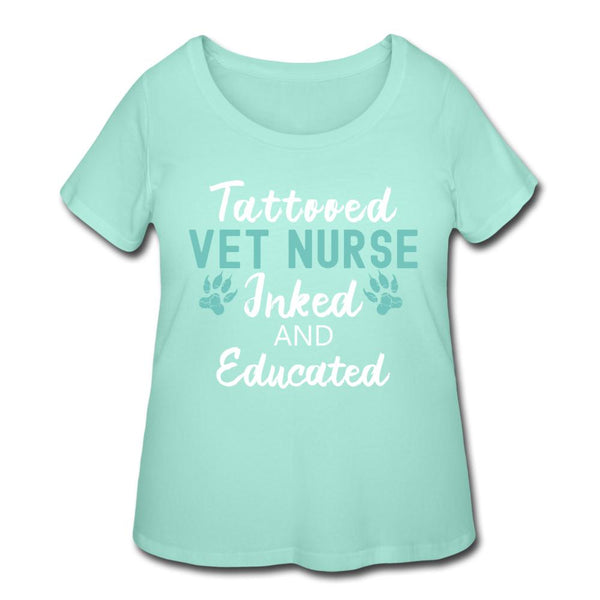 Vet Nurse- Inked and Educated Women's Curvy T-shirt-Women’s Curvy T-Shirt | LAT 3804-I love Veterinary
