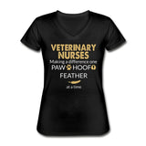 Vet Nurse- Making a Difference Women's V-Neck T-Shirt-Women's V-Neck T-Shirt | Fruit of the Loom L39VR-I love Veterinary