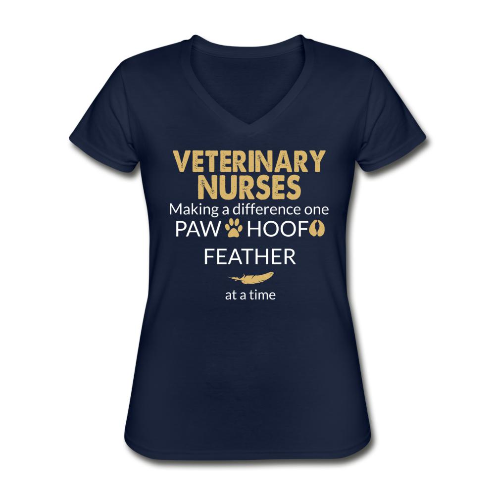 Vet Nurse- Making a Difference Women's V-Neck T-Shirt-Women's V-Neck T-Shirt | Fruit of the Loom L39VR-I love Veterinary