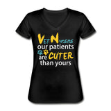 Vet Nurse our patients are cuter than yours Our patients are cuter than yours Women's V-Neck T-Shirt-Women's T-Shirt | Fruit of the Loom L3930R-I love Veterinary