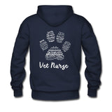 Vet Nurse Paw Print on back Unisex Hoodie-Men's Hoodie | Hanes P170-I love Veterinary